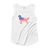 Dog Bless America Ladies’ Cap Sleeve T-Shirt